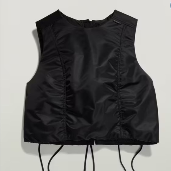 G-Star Black Top MA-1 Cropped Zipper Sleeveless Shirt Whimsygoth Festival Modern - Picture 5 of 12
